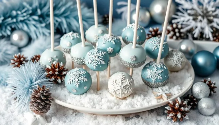 winter wonderland birthday cake pops