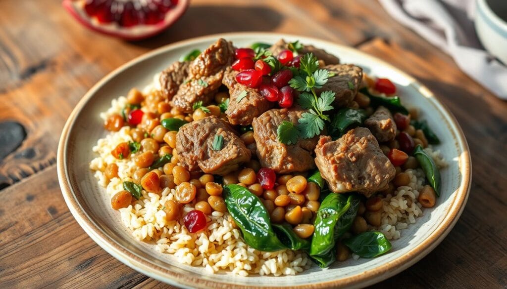 Lamb Lentil Pilaf Serving Presentation