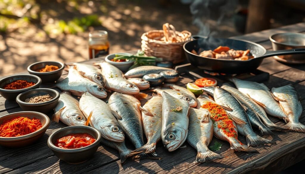 Southern-style fish fry selection