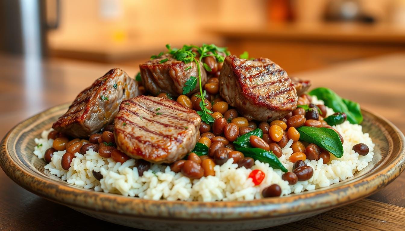 lamb lentils rice spinach recipe