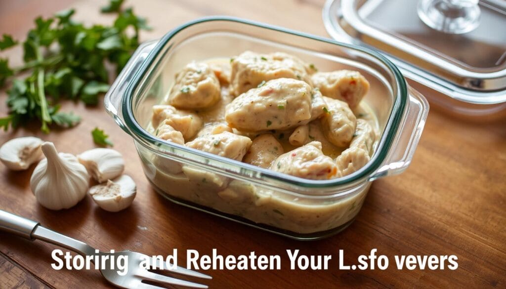 Storing Garlic Cream Chicken Leftovers