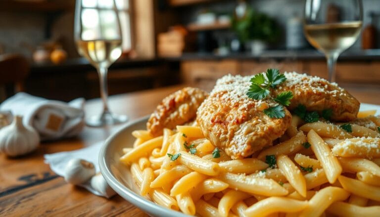 garlic parmesan chicken pasta