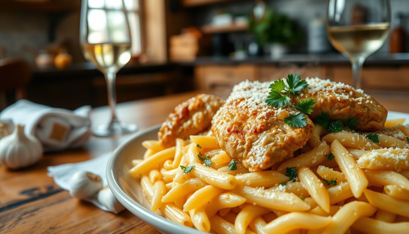 garlic parmesan chicken pasta